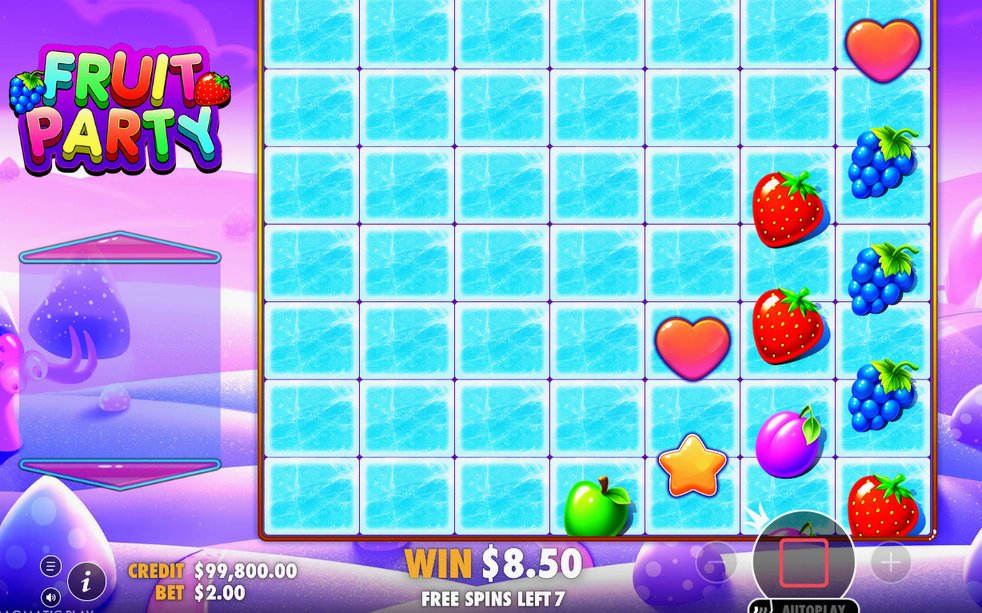 Multiplier tiles at 2x or 4x on winning blocks