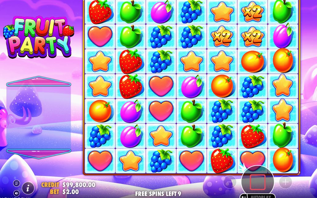 Free Spins round opening on the night-time candy-land background