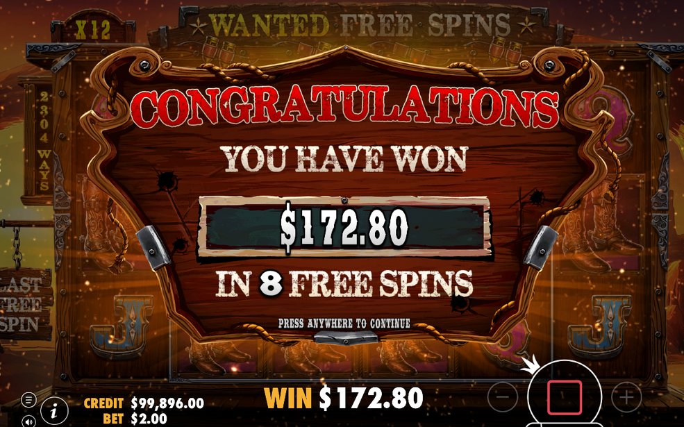 Win screen showing the payout in A$ after a round