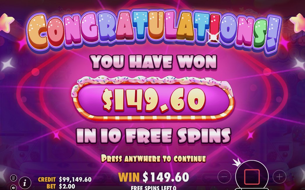 A win with a multiplier spot in a tumble chain